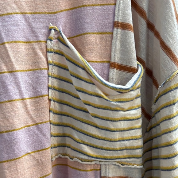 We The Free Pink and Cream Striped Long Sleeve Tee - Picture 4 of 4
